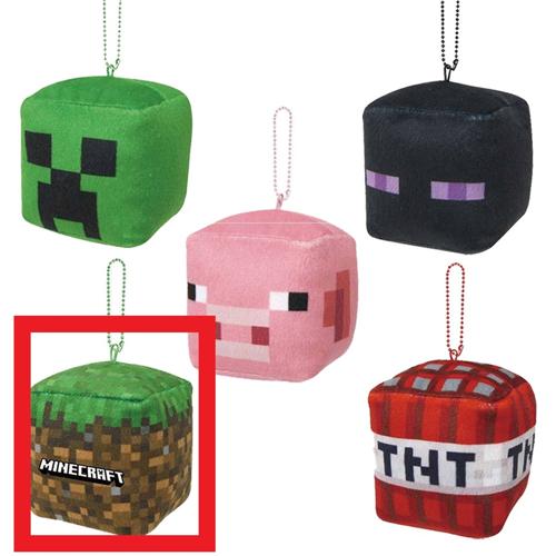 【D.草ブロック】マインクラフト キューブボールチェーンマスコット　