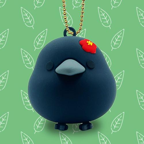 【B.かー子】ふくふくシマエナガ カラスも一緒立体ラバーマスコット