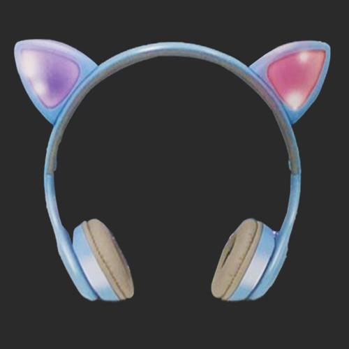 【ブルー】光る！ワイヤレス猫耳ヘッドフォン 2