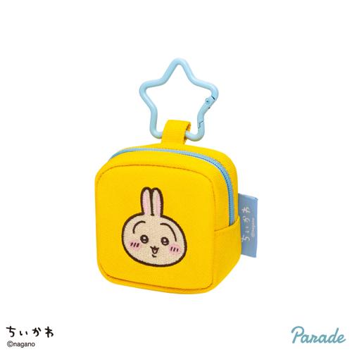 【うさぎ】ちいかわ カラビナつき刺繍スクエアミニポーチ