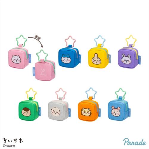 ちいかわ カラビナつき刺繍スクエアミニポーチ