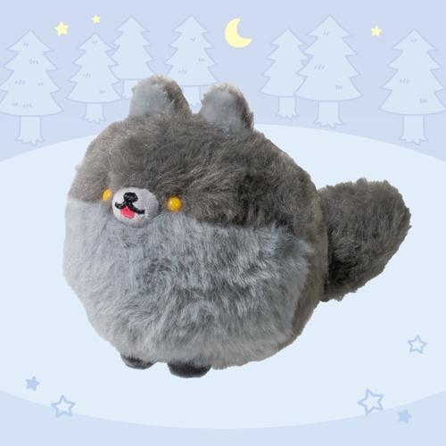 【ダークグレー】しっぽぶんぶん!ふわふわおおかみさん
