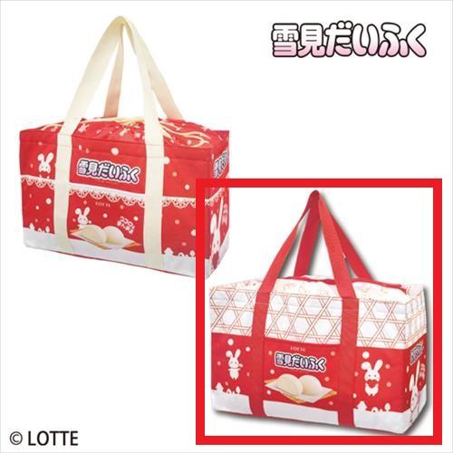【取っ手：赤】雪見だいふく 保温保冷レジカゴバッグ
