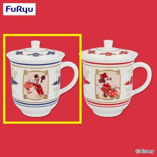 【ミッキーマウス】ミッキーマウス＆ミニーマウス アジアンスタイル ふた付き茶器風マグカップ