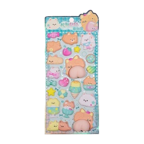 【イヌ】どうぶつプニプニおしりシールパステル