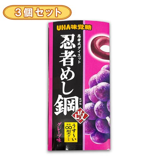 【3個セット】味覚糖忍者めし鋼堂島BOX（グレープ）※賞味期限2027.1.31