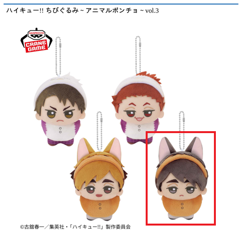 【宮治】ハイキュー！！ ちびぐるみ～アニマルポンチョ～vol.3