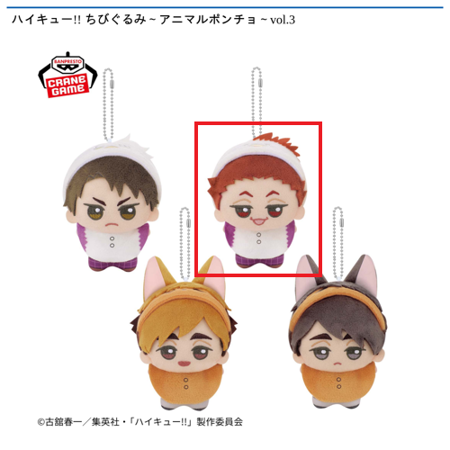 【天童覚】ハイキュー！！ ちびぐるみ～アニマルポンチョ～vol.3