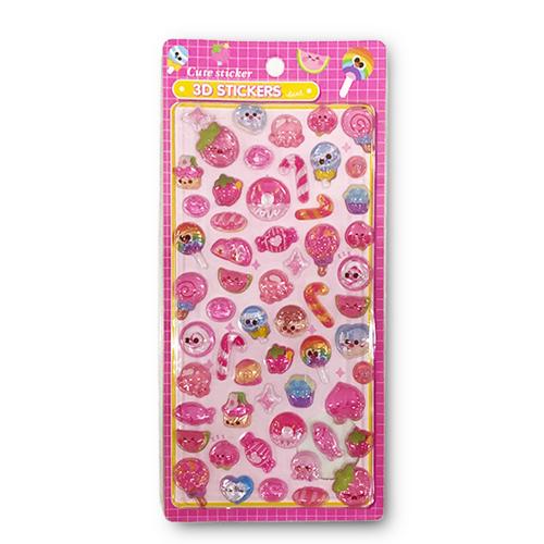 【ビビッドピンク】ぷくキラスイートシール