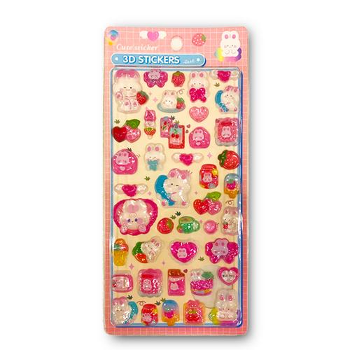 【ピンク】ぷくキラスイートシール