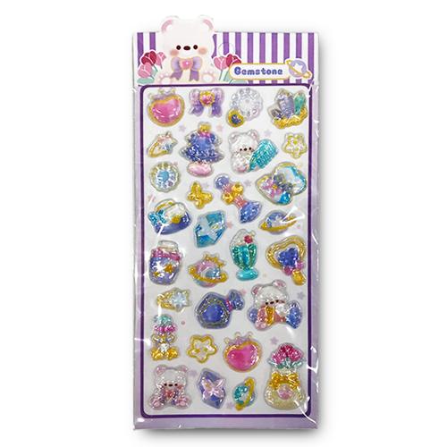 【ジェムストーン】3Dラブリーデコシール（くまうさ）