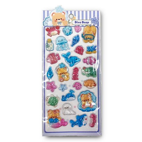 【ダイブディープ】3Dラブリーデコシール（くまうさ）