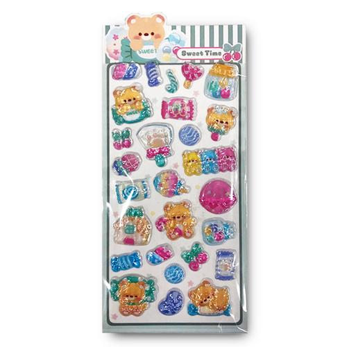 【スウィートタイム】3Dラブリーデコシール（くまうさ）