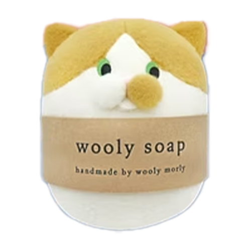 【茶白】WoolyMorlyねこせっけん BIGぬいぐるみ2