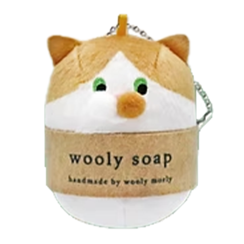 【茶白】WoolyMorlyねこせっけん マスコットぬいぐるみ2