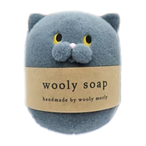 【グレー】WoolyMorlyねこせっけん BIGぬいぐるみ2