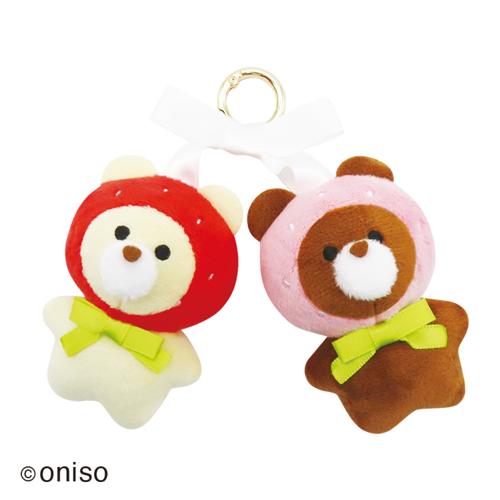 【いちごベア】oniso いちご＆さくらんぼペアマスコット