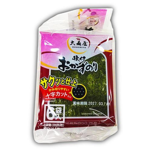 大森屋 おかずのり6Pパック※賞味期限2027.3.31