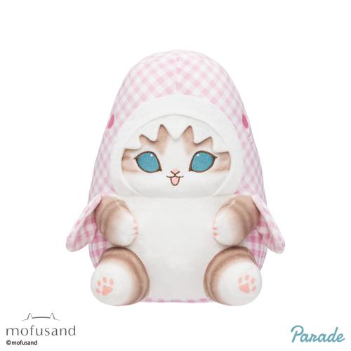 【ピンク】mofusand ギンガムチェックサメにゃんBIGぬいぐるみ