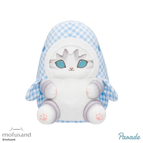 【ブルー】mofusand ギンガムチェックサメにゃんBIGぬいぐるみ