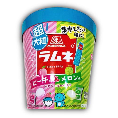 【48g超大粒ラムネ＜ピーチ＆メロン＞】超大粒ラムネバーレルBOX※賞味期限2027.5.31